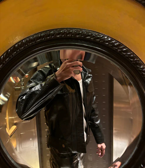 CHROME CROC LEATHER JACKET